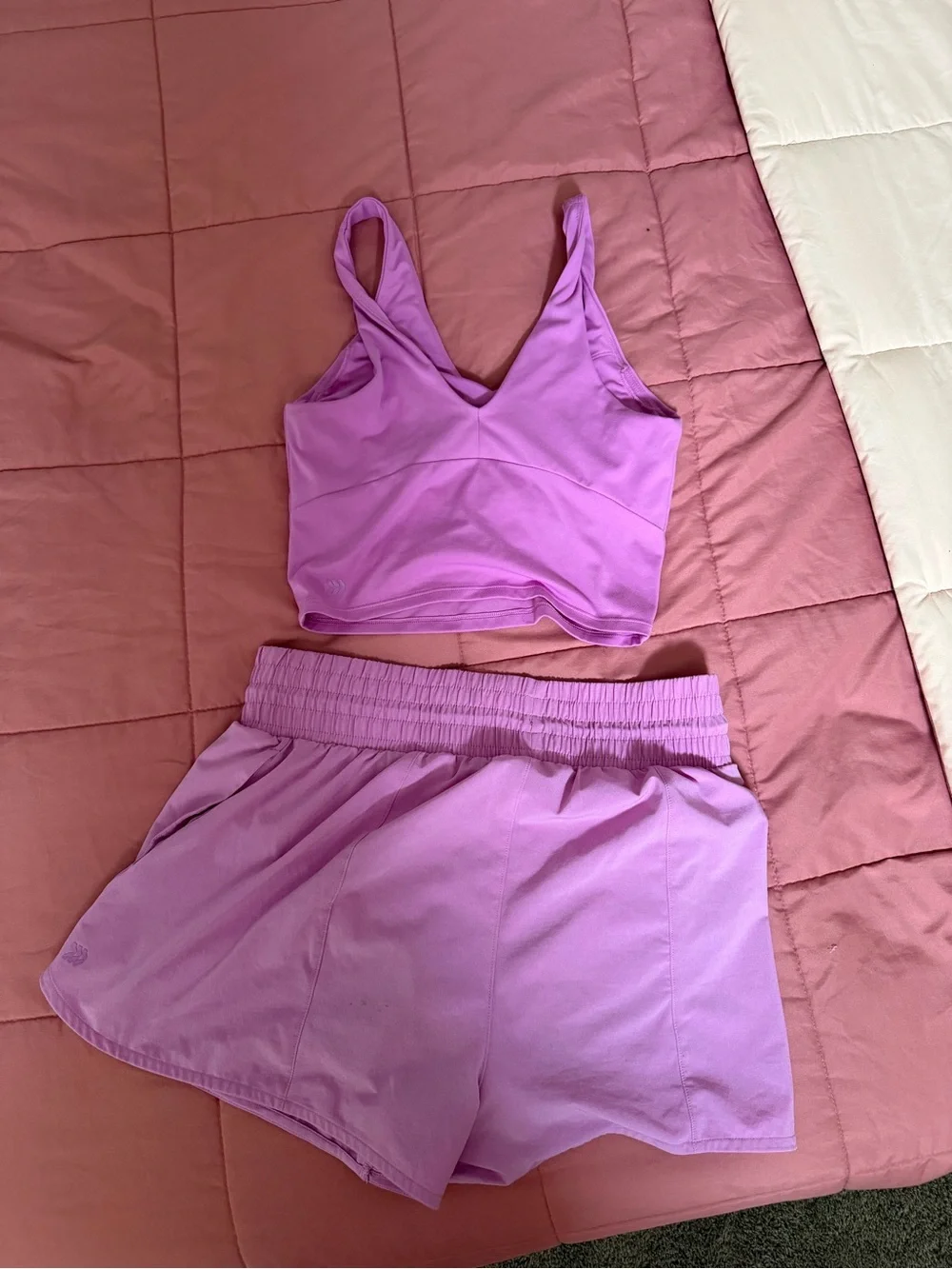 Matching All In Motion workout set: shorts and tank top / sports bra